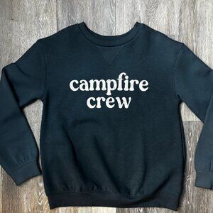 Little Co. Campfire Crew Sweatshirt Boys Size 10 Navy Graphic Pullover